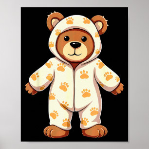 Teddy Bear Wearing Pajamas  Poster