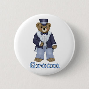 Teddy Bear Wedding - Customise 6 Cm Round Badge