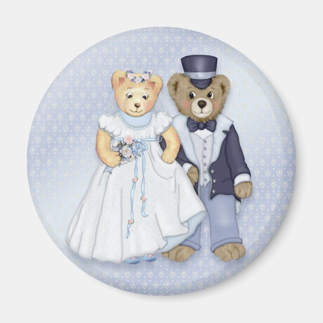 Teddy Bear Wedding - Customise Magnet (Front)