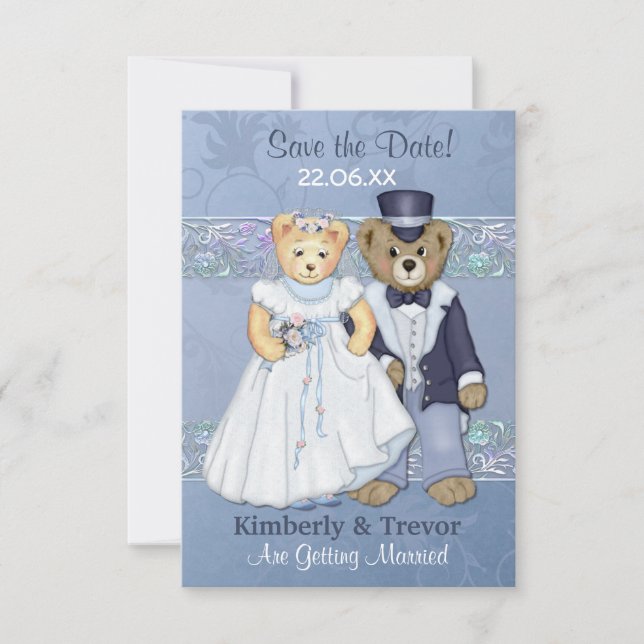 Teddy Bear Wedding Save The Date Invitation (Front)
