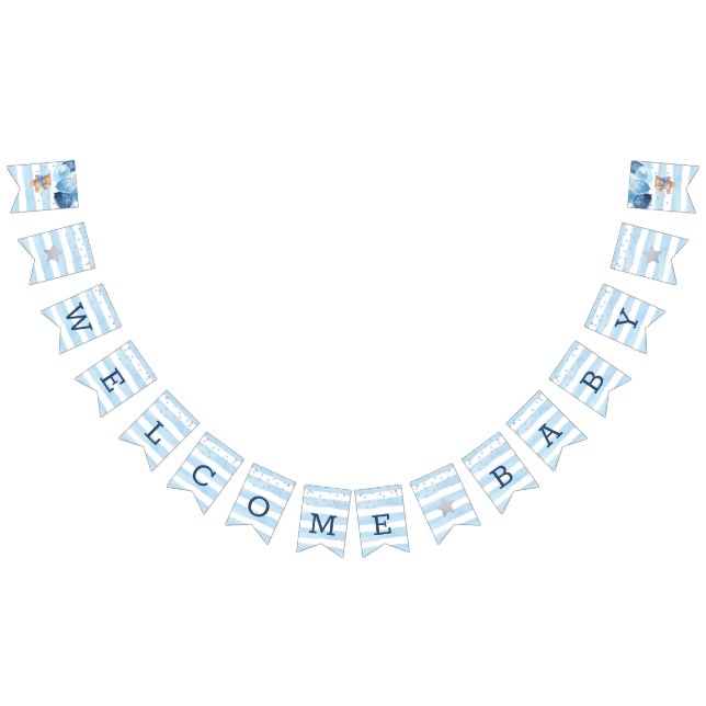 Teddy Bear Welcome Baby Shower bunting banner (All)