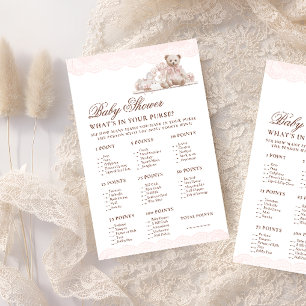 Teddy Bear Whats in Your Purse Baby Shower Game