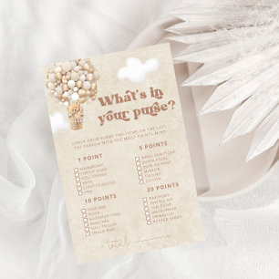Teddy Bear Whats in Your Purse Baby Shower Game