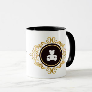 Teddy Bear White Silhouette Coffee Mug