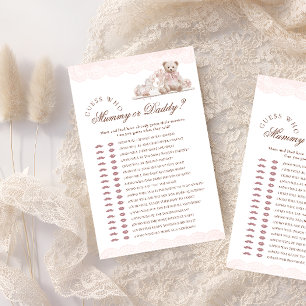 Teddy Bear Who Mommy or Daddy Baby Shower Game