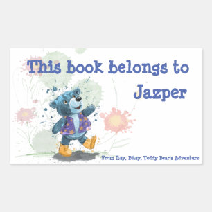 Teddy Bear Willie Personalised Book Sticker