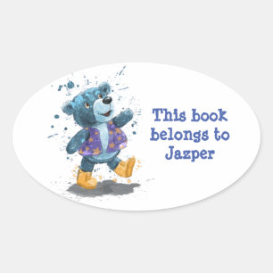 Teddy Bear Willie Personalised Book Sticker