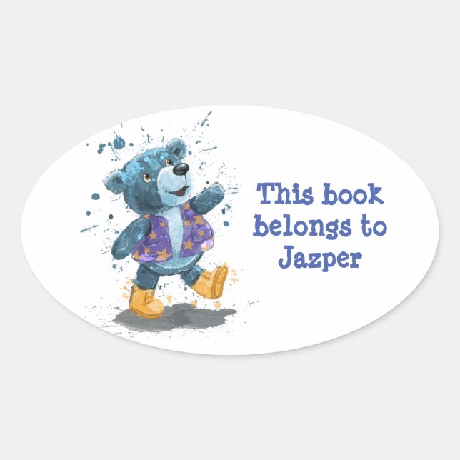 Teddy Bear Willie Personalised Book Sticker (Front)