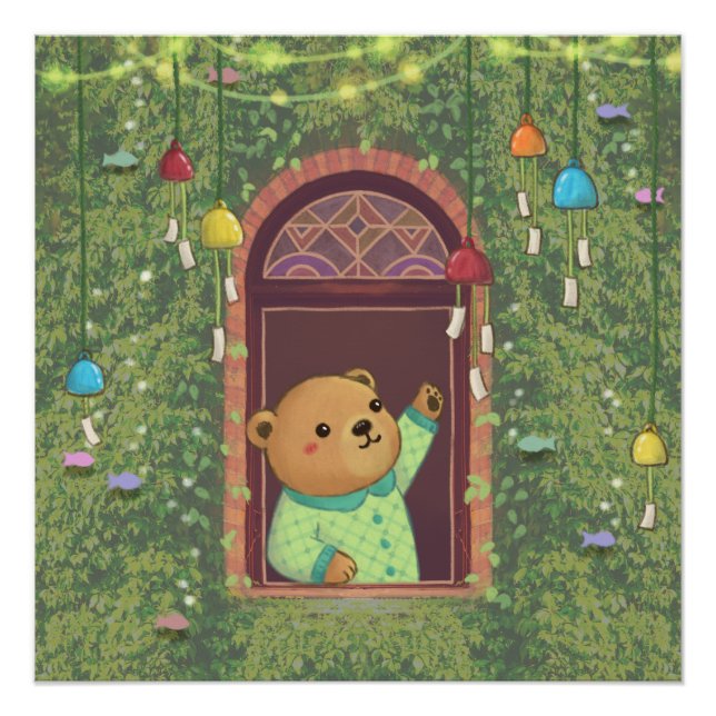 Teddy Bear & Wind Chimes Poster (Front)