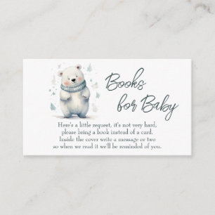 Teddy Bear Winter Baby Shower Books Request Enclosure Card