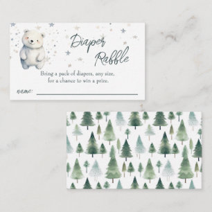 Teddy Bear Winter Baby Shower Diaper Request Enclosure Card