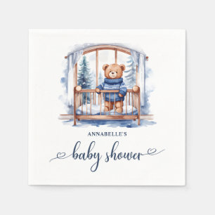 Teddy Bear Winter Boy Baby Shower  Napkin