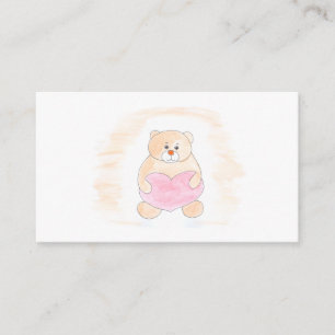 Teddy bear with a heart. Love, friendship, gift.  Enclosure Card