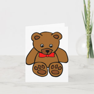 Teddy Bear With A Red Bow Note Cards