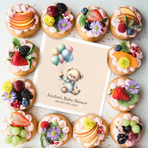 Teddy Bear with Balloons Baby Shower Napkins