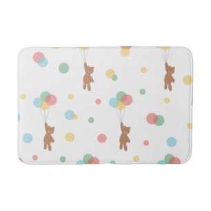 Teddy Bear with Balloons Bath Mat