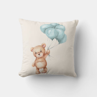 Teddy Bear with Balloons Cushion