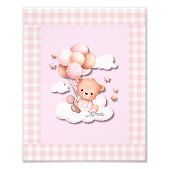 Teddy Bear with Balloons Photo Print (Front)