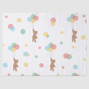 Teddy Bear with Balloons  Tissue Paper