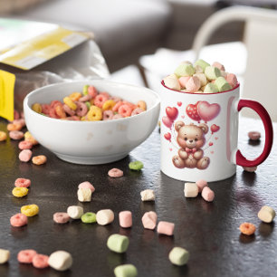 Teddy Bear With Balloons Valentine's Day Mug