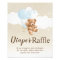 Teddy Bear with Blue Balloons Diaper Raffle Sign