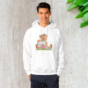 Teddy Bear with Bow Holding Smile Sign  Hoodie