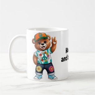 Teddy Bear with casual peaceful outfit 1 Coffee Mug