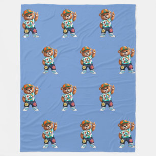 Teddy Bear with casual peaceful outfit 1 Fleece Blanket