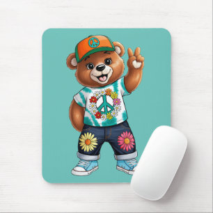 Teddy Bear with casual peaceful outfit 1 Mouse Mat