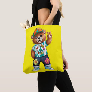 Teddy Bear with casual peaceful outfit 1 Tote Bag