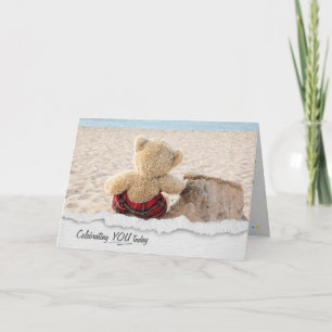 Teddy Bear With Driftwood Birthday Card