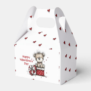 Teddy Bear with Heart Gift and Polka Dot Box