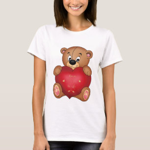 Teddy Bear with Heart Saying Hello Lovely T-Shirt