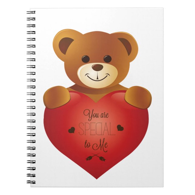 Teddy Bear With Heart  Sweet Teddy Bear with Heart Notebook (Front)