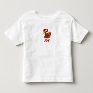 Teddy Bear with Holiday Present  - Joy Toddler T-Shirt