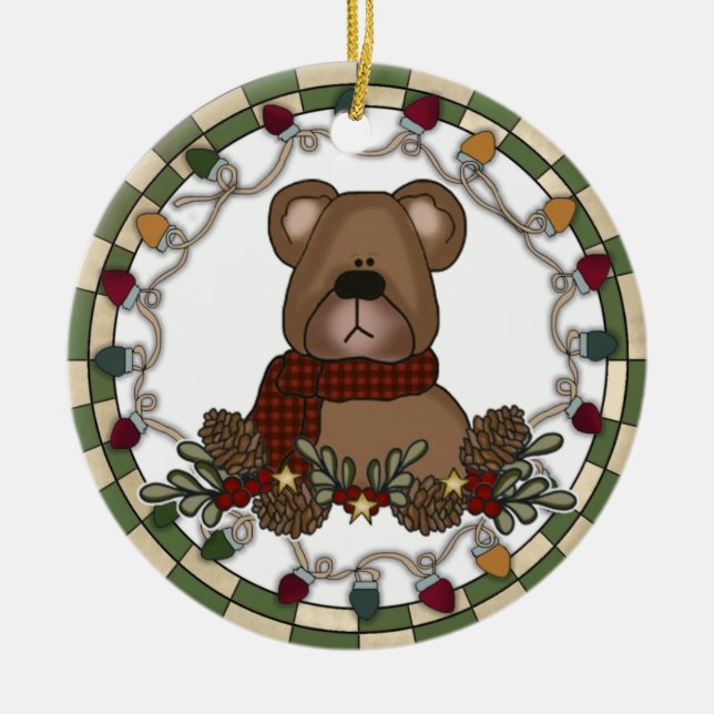 Teddy Bear With Lights Ornament (Front)
