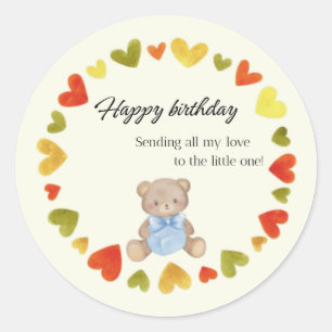 Teddy Bear with Love Birthday Sticker