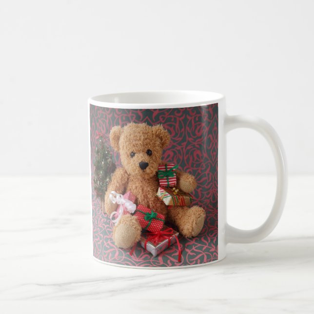 Teddy bear with many Christmas gifts Coffee Mug (Right)