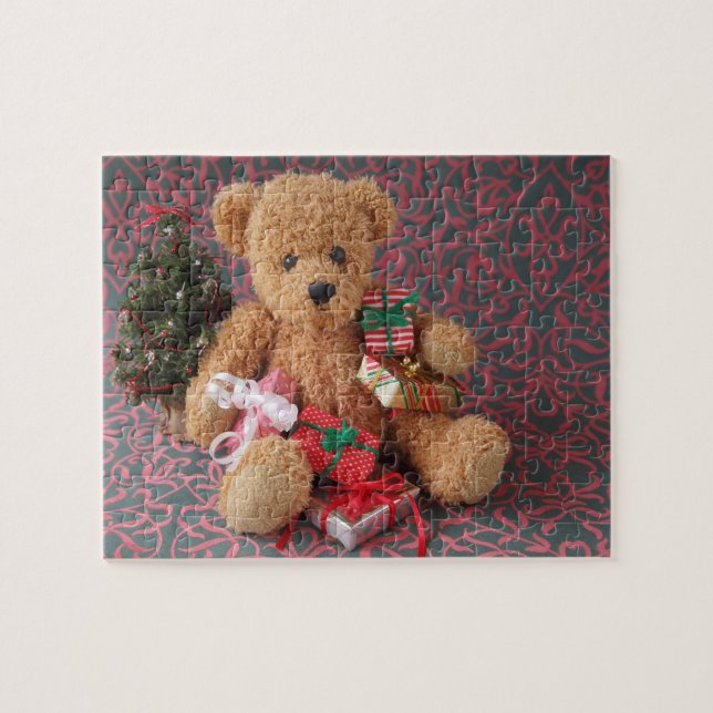 Teddy bear with many Christmas gifts Jigsaw Puzzle (Horizontal)