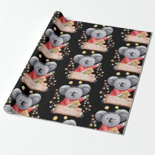 Teddy bear with many Christmas presents  Wrapping Paper