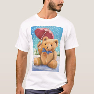 Teddy Bear with Parasol Christmas T-Shirt