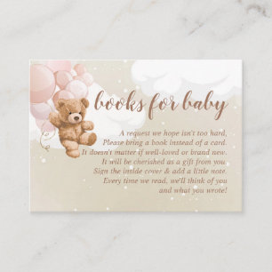 Teddy Bear with Pink Balloons Books For Baby Card