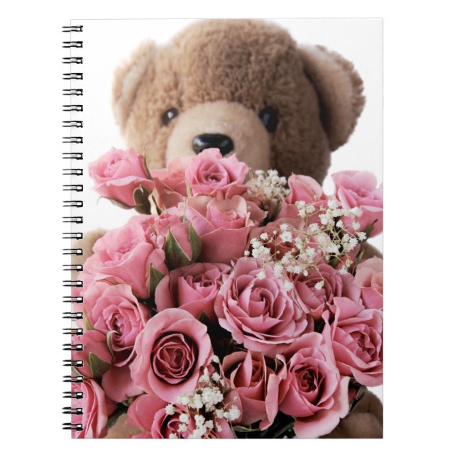 teddy bear with roses notebook (Front)