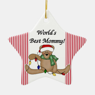 Teddy Bear World's Best Mummy Ornament