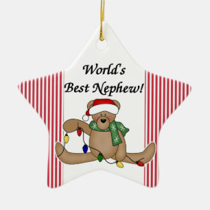Teddy Bear World's Best Nephew Ornament