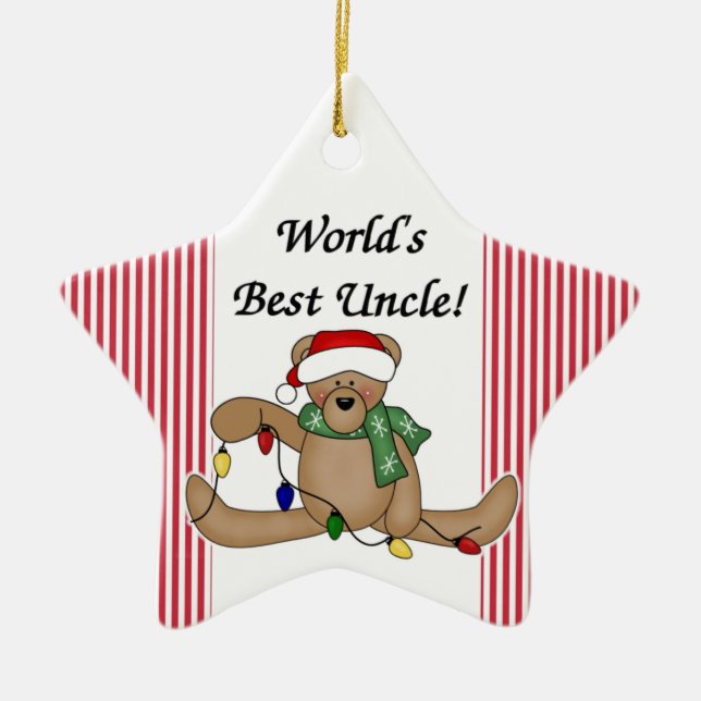 Teddy Bear World's Best Uncle Ornament (Front)