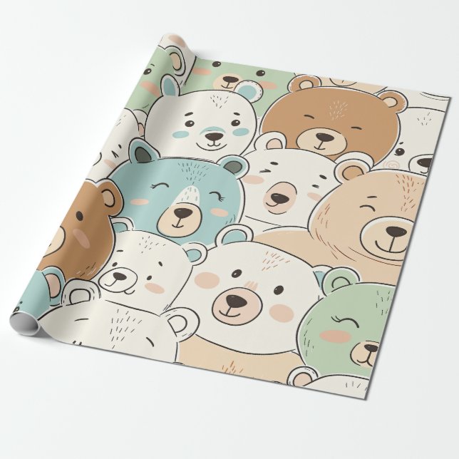 teddy bear wrapping paper (Unrolled)