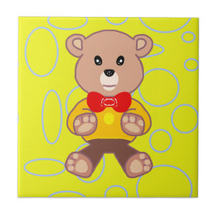 Teddy Bear Yellow Geometric Ceramic Tile