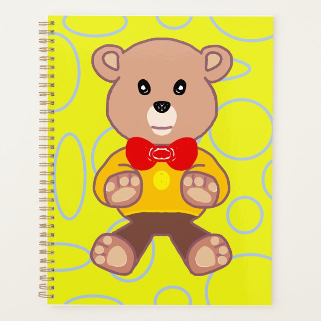Teddy Bear Yellow Geometric  Planner (Front)
