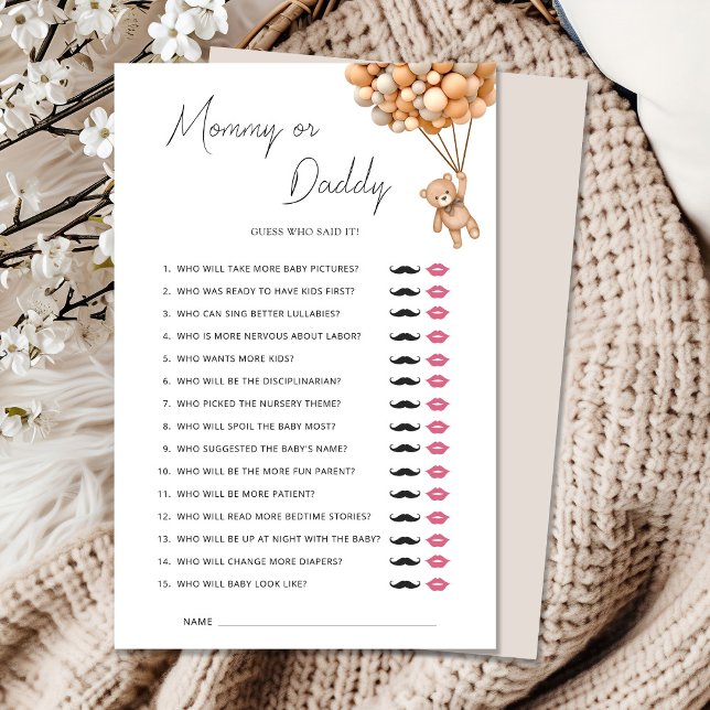 Teddy Bearly Wait Baby Shower Mummy or Daddy Game (Creator Uploaded)